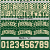 Custom Green-Cream Side Panel Stripe Gradient Geometric Honeycomb Reversible Double Side Sublimation Basketball Set Jersey