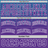 Custom Purple Teal-White Side Panel Stripe Gradient Geometric Honeycomb Reversible Double Side Sublimation Basketball Set Jersey