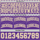 Custom Purple-Cream Side Panel Stripe Gradient Geometric Honeycomb Reversible Double Side Sublimation Basketball Set Jersey