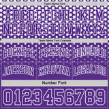 Custom Purple-White Side Panel Stripe Gradient Geometric Honeycomb Reversible Double Side Sublimation Basketball Set Jersey