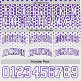 Custom Purple-White Side Panel Stripe Gradient Geometric Honeycomb Reversible Double Side Sublimation Basketball Set Jersey