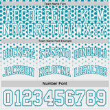 Custom Teal-White Side Panel Stripe Gradient Geometric Honeycomb Reversible Double Side Sublimation Basketball Set Jersey
