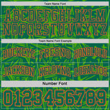 Custom Kelly Green Orange-White Side Panel Stripe Stars Geometric Shatter Starburst Reversible Double Side Sublimation Basketball Set Jersey