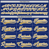 Custom Royal Old Gold-White Hockey Lace Neck Jersey