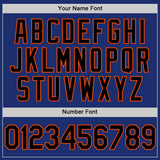 Custom Royal Black-Orange Authentic Throwback Baseball Jersey