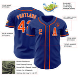 Custom Royal Orange-White Authentic Baseball Jersey