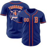 Custom Royal Orange-White Authentic Baseball Jersey