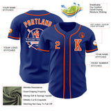 Custom Royal Orange-White Authentic Baseball Jersey