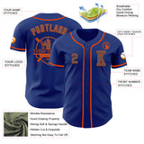 Custom Royal Steel Gray-Orange Authentic Baseball Jersey