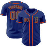 Custom Royal Steel Gray-Orange Authentic Baseball Jersey