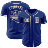 Custom Royal Cream Authentic Baseball Jersey