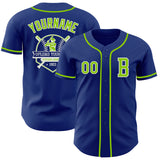 Custom Royal Neon Green-White Authentic Baseball Jersey