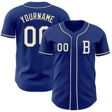 Custom Royal White-Black Authentic Baseball Jersey