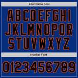 Custom Royal Black-Orange Authentic Baseball Jersey