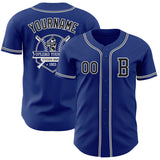 Custom Royal Black-White Authentic Baseball Jersey