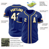 Custom Royal White-Yellow Authentic Baseball Jersey