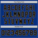 Custom Royal Black-Old Gold Authentic Baseball Jersey