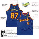 Custom Royal Gold-Red Authentic Throwback Basketball Jersey