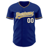 Custom Royal Old Gold-White Authentic Baseball Jersey