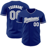 Custom Royal Gray-White Authentic Baseball Jersey