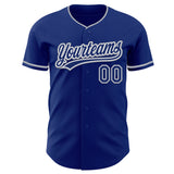 Custom Royal White-Gray Authentic Baseball Jersey