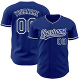 Custom Royal White-Gray Authentic Baseball Jersey