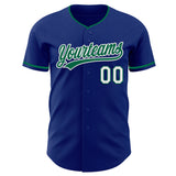 Custom Royal Kelly Green-White Authentic Baseball Jersey