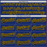 Custom Royal Black-Yellow Authentic Baseball Jersey