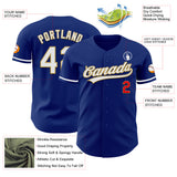 Custom Royal Fire Red White-Old Gold Authentic Baseball Jersey