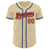 Custom Sand Orange-Royal Authentic Baseball Jersey
