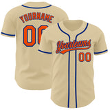 Custom Sand Orange-Royal Authentic Baseball Jersey