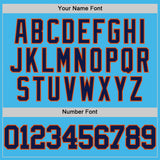 Custom Sky Blue Navy-Orange Authentic Basketball Jersey