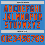 Custom Powder Blue Orange-Royal Authentic Sleeveless Baseball Jersey