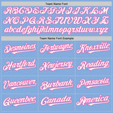 Custom Light Blue White-Pink Authentic Sleeveless Baseball Jersey