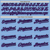 Custom Light Blue Purple-Black Authentic Sleeveless Baseball Jersey