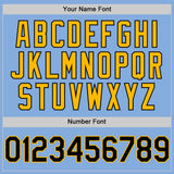Custom Light Blue Black-Gold Authentic Sleeveless Baseball Jersey