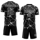 Custom Black White Sublimation Soccer Uniform Jersey