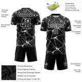 Custom Black White Sublimation Soccer Uniform Jersey