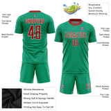 Custom Kelly Green Red-White Sublimation Mexico Soccer Uniform Jersey