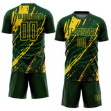 Custom Green Yellow Sublimation Soccer Uniform Jersey