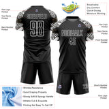 Custom Black White Zebra And Geometric Pattern Sublimation Soccer Uniform Jersey
