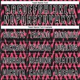Custom Black Hot Pink-White Abstract Geometric Pattern Sublimation Soccer Uniform Jersey