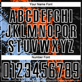 Custom Black Orange-Light Blue Dripping Splatter Art Sublimation Soccer Uniform Jersey