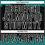 Custom Black Teal-White Abstract Fragment Art Sublimation Soccer Uniform Jersey