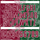 Custom Graffiti Pattern Maroon-Green Scratch Sublimation Soccer Uniform Jersey