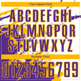 Custom White Purple-Gold Abstract Fragment Art Splash Sports Sublimation Soccer Uniform Jersey
