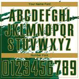 Custom White Green Kelly Green-Gold Abstract Fragment Art Splash Sports Sublimation Soccer Uniform Jersey