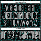Custom Black Midnight Green-White Abstract Network Splash Sublimation Soccer Uniform Jersey