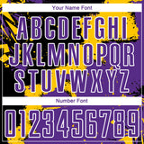 Custom Black Purple-Yellow Splash Sublimation Soccer Uniform Jersey