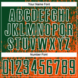 Custom Green Orange-White Abstract Fragment Art Sublimation Soccer Uniform Jersey